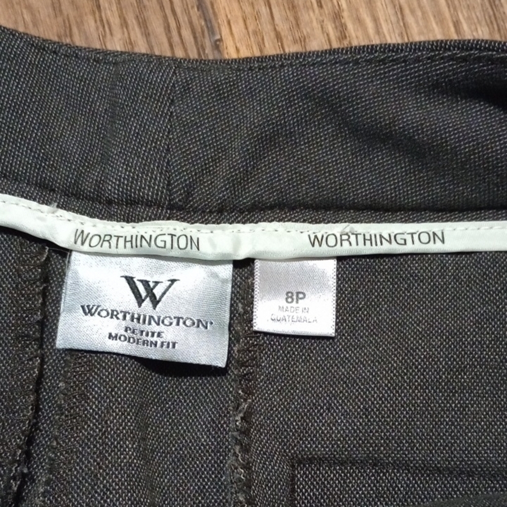 Women's Worthington Charcoal Gray Modern Fit Trousers Size 8p - Picture 2 of 5